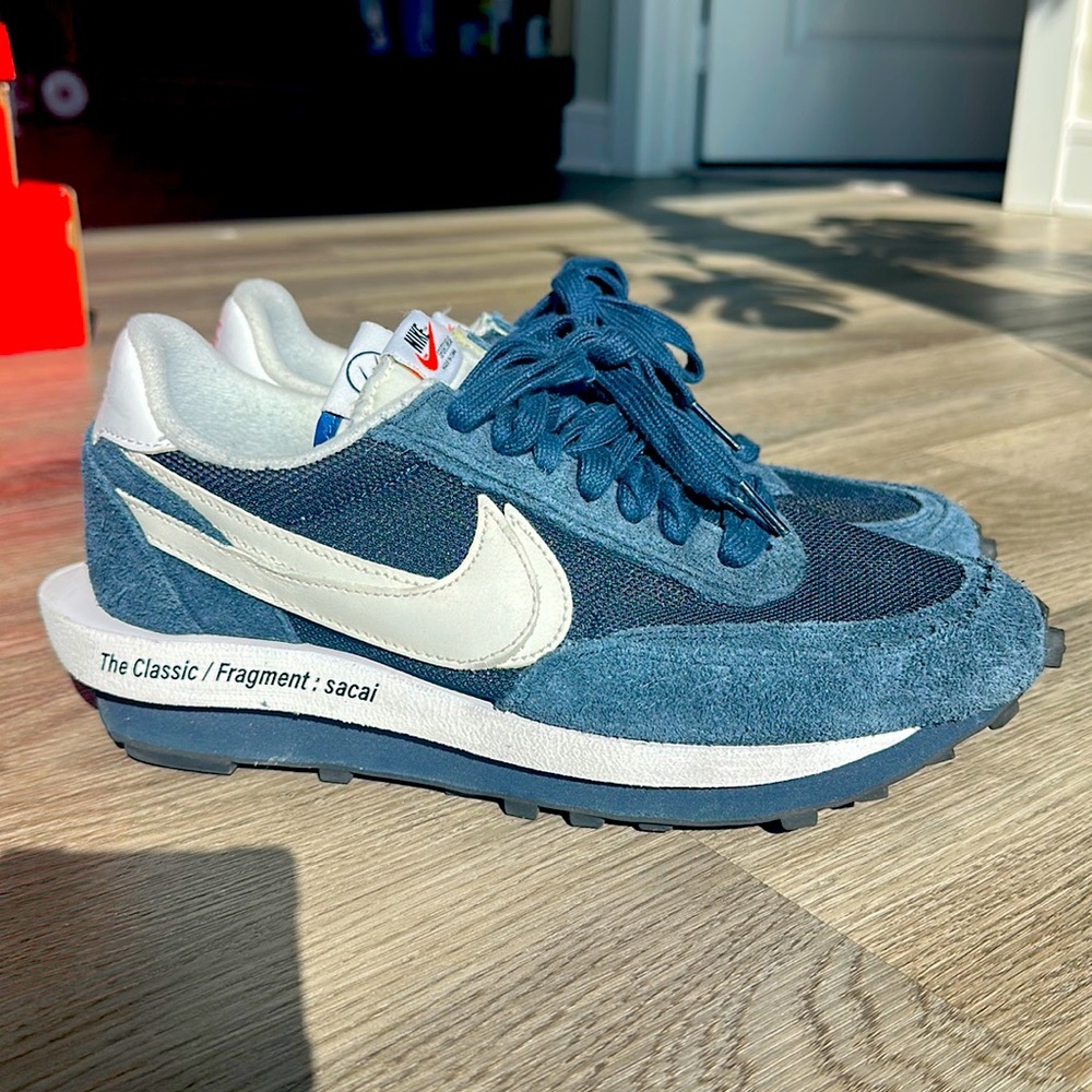 Nike Sacai Fragment Waffle Mens SZ 9 US Blue gently worn